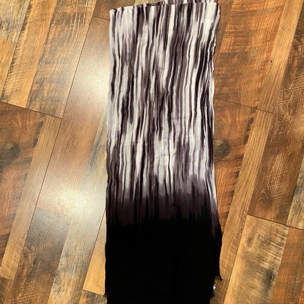 CALVIN KLEIN Black and Gray Watercolor Scarf/Wrap - Picture 3 of 8